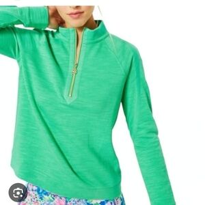 NWT- Lilly Pulitzer Green Quarter-Zip Women's Top